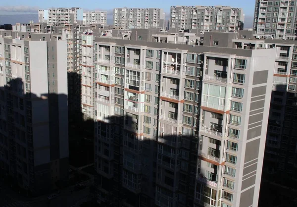 Beskåda Nästan Emptoy Bostads Lägenhet Byggnader Chenggong Område Kunming Stad — Stockfoto