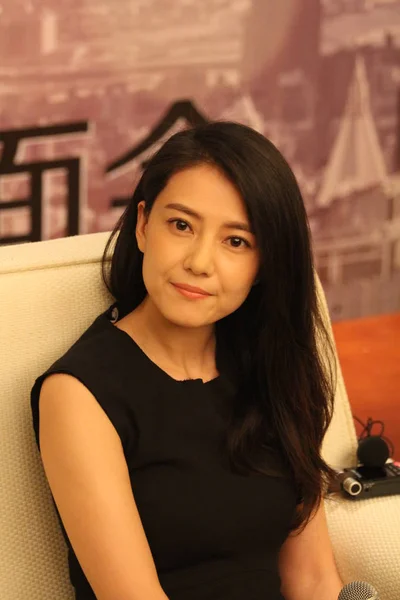 Atriz Chinesa Gao Yuanyuan Posa Durante Evento Promocional Para Seu — Fotografia de Stock