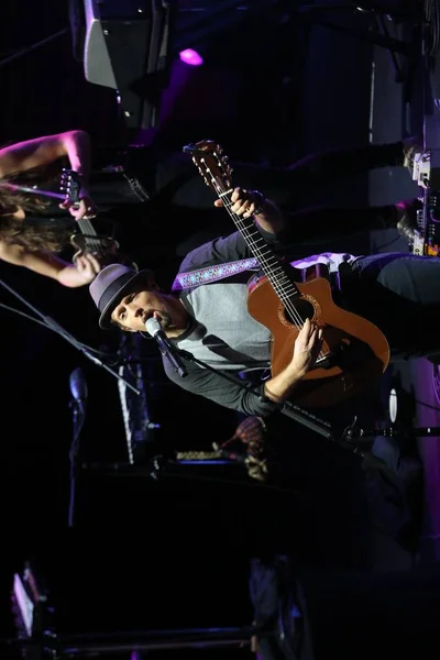 Americká Zpěvačka Jason Mraz Provádí Jeho Koncertu Taipei Tchaj Wan — Stock fotografie