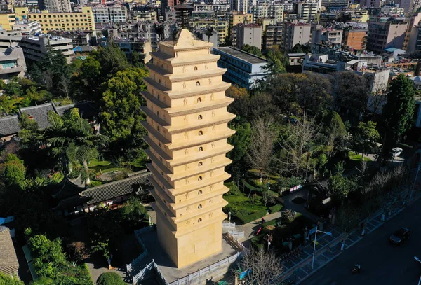 Aerial View Pagoda East Temple Kunming City Southwest China Yunnan — Stock Photo, Image