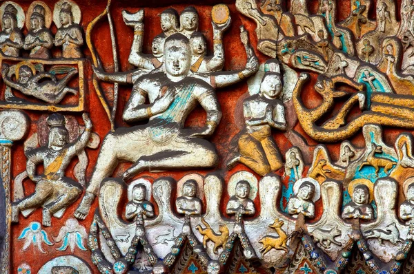Tekintettel Buddha Szobrok Yungang Grottoes Datong Város Észak Chinas Shanxi — Stock Fotó