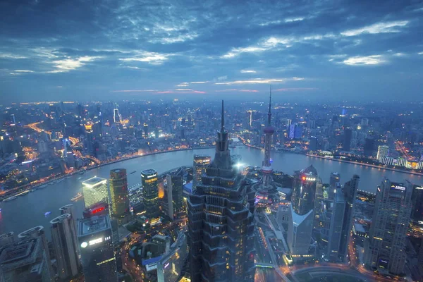 Αυτή Εικόνα Που Λαμβάνεται Από Ψηλά Shanghai World Οικονομικό Κέντρο — Φωτογραφία Αρχείου