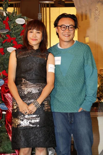 Hong Kong Schauspielerin Karena Lam Links Und Sänger Eason Chan — Stockfoto
