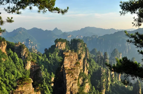 Paisaje Las Montañas Tianzi Parque Forestal Nacional Zhangjiajie Zona Interés — Foto de Stock