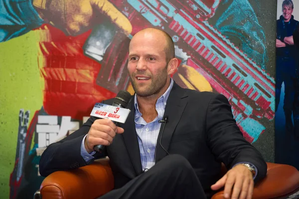 British Actor Jason Statham Speaks Press Conference His New Movie — Stock Photo, Image