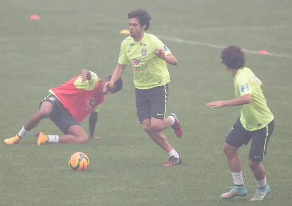 Kaka Centro Compañeros Equipo Brasil Participan Una Sesión Entrenamiento Smog —  Fotos de Stock