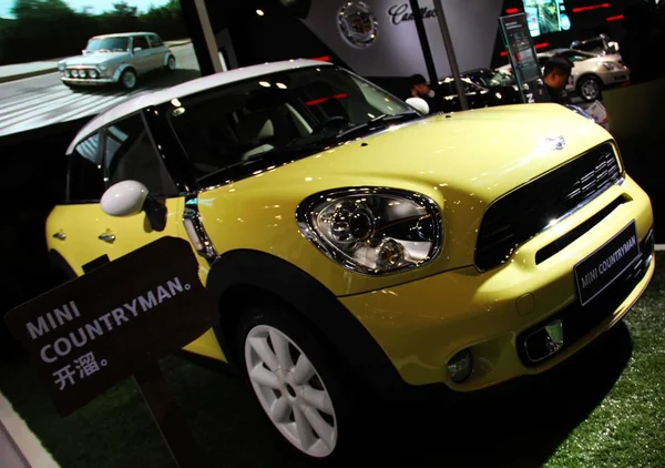Coche Mini Cooper Está Exhibición Durante Una Exposición Automóviles Beijing — Foto de Stock