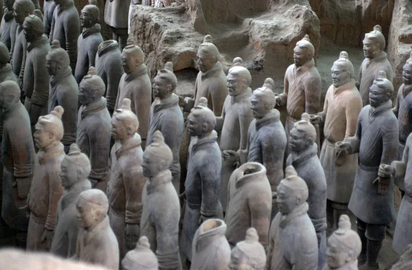 Non Emplacement Empereur Qins Armée Guerriers Terre Cuite Musée Terre — Photo