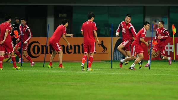 Çin Ulusal Erkekler Futbol Takımı Oyuncuları Bir Eğitim Oturumu Changsha — Stok fotoğraf