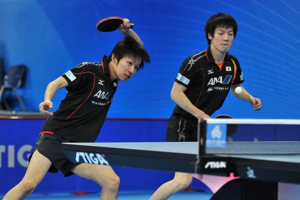 그리고 일본의 마쓰다이라 Ittf 2013 광저우 2013 클래식의 라운드 그들의 — 스톡 사진