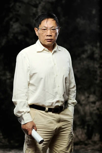 Ren Zhiqiang Předseda Společnosti Huayuan Property Ltd Staví Akci Šanghaji — Stock fotografie