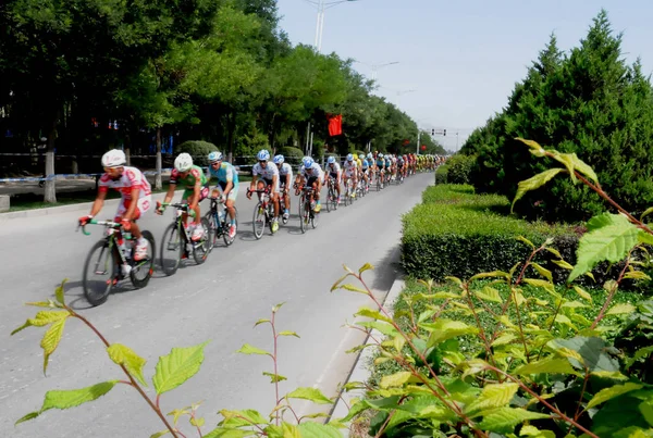 Los Participantes Compiten Durante Etapa 12ª Carrera Ciclista Del Tour —  Fotos de Stock