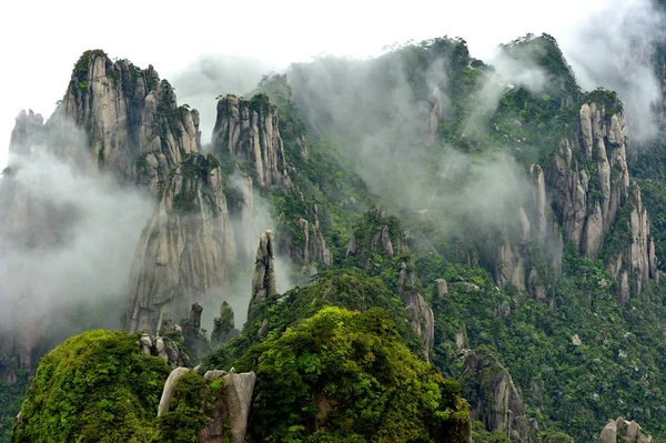 Krajobraz Morza Chmur Góry Sanqingshan Park Narodowy Mieście Shangrao Wschodnia — Zdjęcie stockowe
