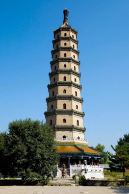 View of a pagoda at the Chengde Mountain Resort in Chengde city, north Chinas Hebei province. clipart