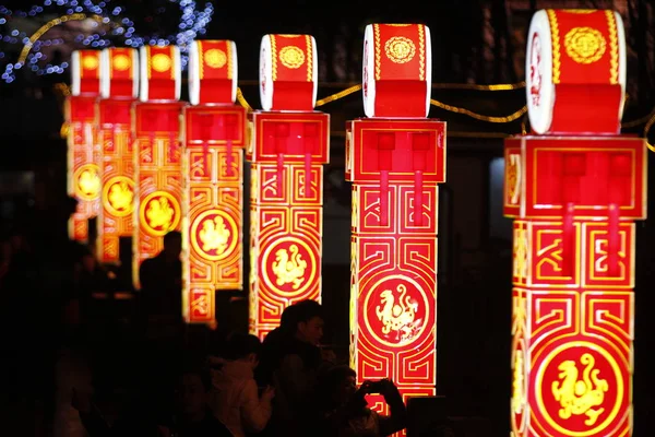 Menschen Besuchen Das Lichterfest Entlang Des Flusses Qinhuai Nanjing Hauptstadt — Stockfoto