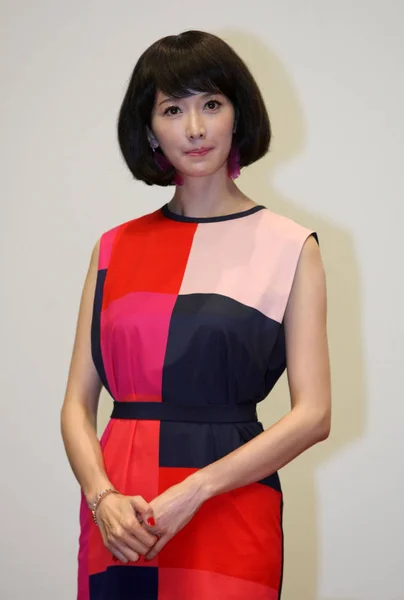 Mannequin Actrice Taïwanaise Lin Chi Ling Pose Lors Une Conférence — Photo