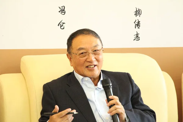 Liu Chuanzhi Założyciel Lenovo Największy Producent Komputera Świecie Mówi Podczas — Zdjęcie stockowe