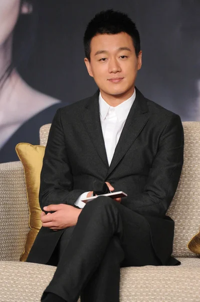 Actor Chino Tong Dawei Posa Una Conferencia Prensa Para Nueva — Foto de Stock