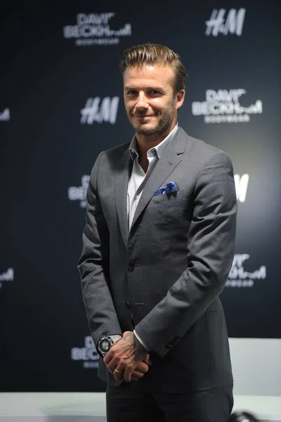 Bintang Sepak Bola Inggris David Beckham Tersenyum Selama Acara Promosi — Stok Foto