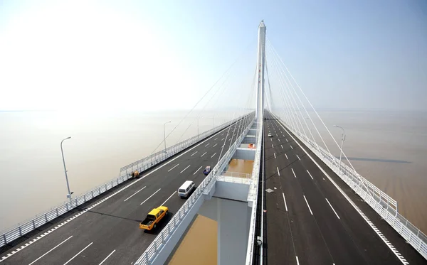 Vista Ponte Jiashao Cross Sea Shaoxing Leste Província Chinas Zhejiang — Fotografia de Stock
