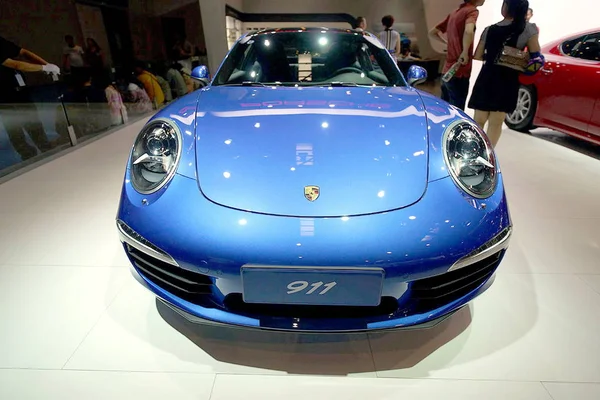 Спортивный Автомобиль Porsche 911 Представлен Автосалоне Чунцине Китай Июня 2014 — стоковое фото