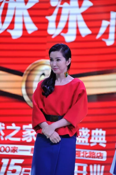 Kinesisk Skådespelerska Bingbing Poserar Vid Öppningsceremonin För Inredning Butik Peking — Stockfoto
