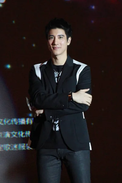 Tajvani Énekes Színész Leehom Wang Jelent Során Sajtótájékoztatón Hogy World — Stock Fotó