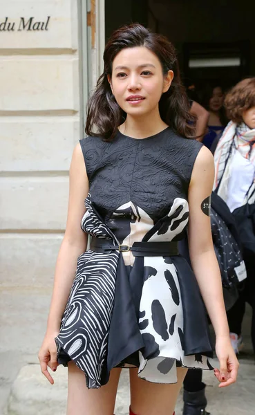 Taiwanese Actress Michelle Chen Poses Ground Zero Fashion Show Paris — Stock Photo, Image