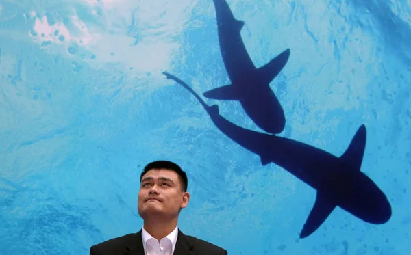 Der Pensionierte Chinesische Basketballstar Yao Ming Nimmt Einer Pressekonferenz Der — Stockfoto