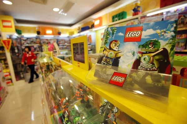 Lego Játékok Eladó Egy Boltban Baodaxiang Kids Csak Piac Shanghai — Stock Fotó