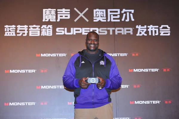 Retired Nba Star Shaquille Neal Poses Promotional Event Monster Superstar — Stock Photo, Image