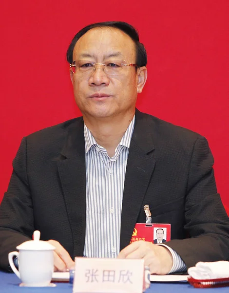Zhang Tianxin Tehdejší Tajemník Komunálního Stranického Výboru Kunming Zúčastnil Panelové — Stock fotografie