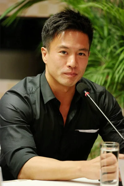 Hong Kong Schauspieler Andy Posse Bei Einer Pressekonferenz Seinem Neuen — Stockfoto