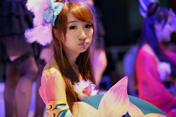 Showgirl Utgör Kina Digital Entertainment Expo Och Konferens Känd Som — Stockfoto