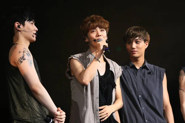 Südkoreanisch Chinesische Pop Boygroup Exo Tritt Beim Konzert Ihrer Welttournee — Stockfoto