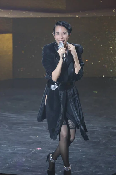 Taipei Tayvan Onun Konser Sırasında Eylül 2014 Hong Kong Şarkıcı — Stok fotoğraf