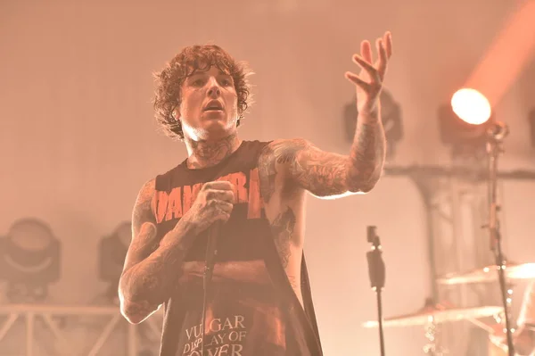 Oliver Sykes Groupe Metalcore Britannique Bring Horizon Produit Concert Groupe — Photo