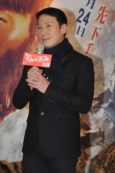 Cantor Ator Hong Kong Leon Lai Fala Estreia Novo Filme — Fotografia de Stock