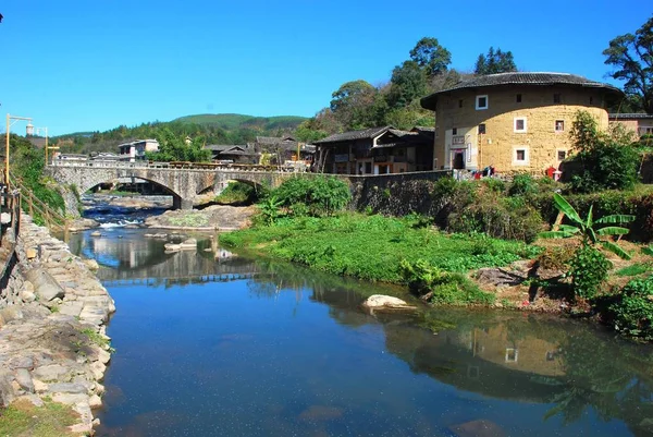 Vista Edificios Tubulares Barro Condado Yongding Provincia Fujian Sureste Chinas — Foto de Stock