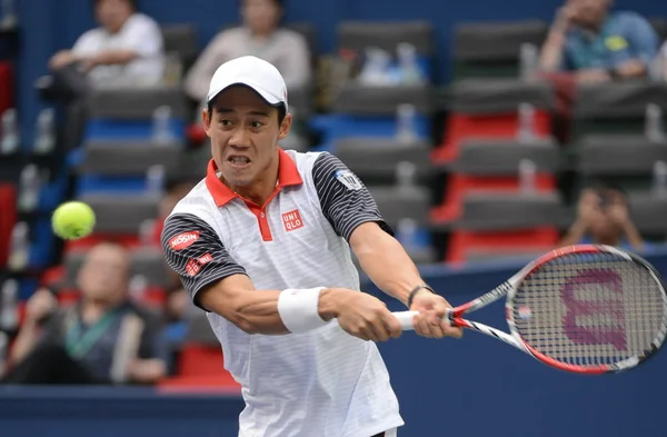 Καιει Nishikori Της Ιαπωνίας Ετοιμάζεται Επιστρέψει Έναν Πυροβολισμό Jack Κάλτσα — Φωτογραφία Αρχείου