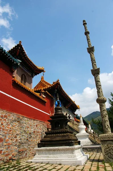 Vista Del Templo Tayuan Complejo Mount Wutai Condado Wutai Ciudad —  Fotos de Stock