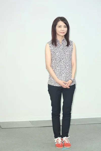 Taiwanese Producent Angie Chai Vormt Een Persconferentie Het Chinese Vasteland — Stockfoto