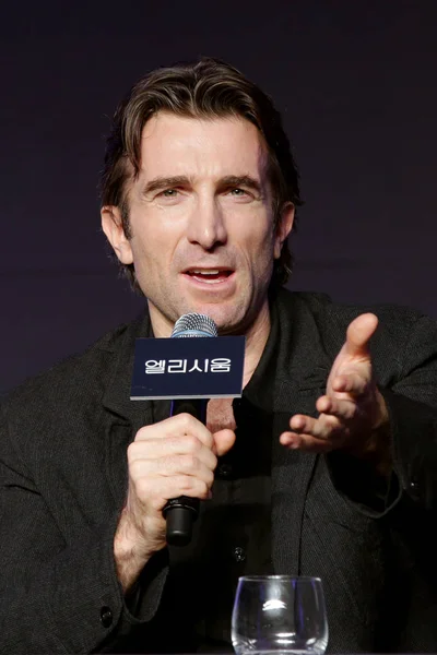 South African Actor Director Sharlto Copley Speaks Press Conference His — Stock Photo, Image
