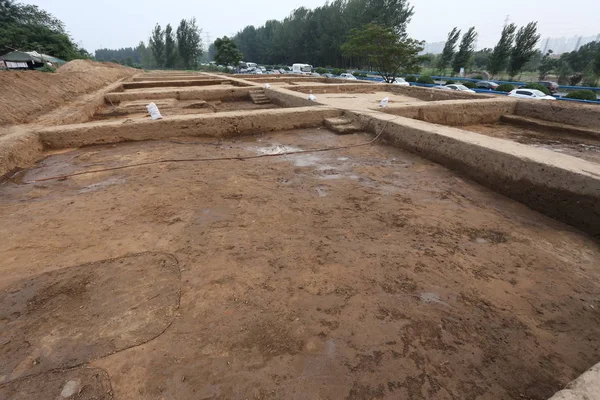 Вид Сайт Shanggangyang Було Розкопано Велике Поселення Неоліту Селі Xiyang — стокове фото