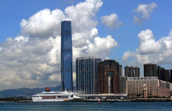 Blick Auf Den Tsim Sha Tsui Pier Und Das Internationale — Stockfoto