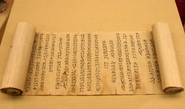 Muzeu Nanjingu Provincii Jiangsu Východní Čínské Provincie Zobrazen Skript Tangutových — Stock fotografie