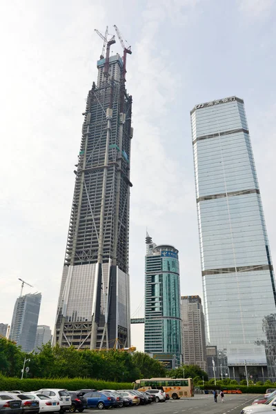 Vista Del Ping International Finance Center Ifc Torre Construcción Más —  Fotos de Stock