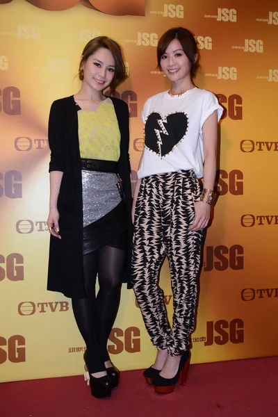 Gillian Chung Izquierda Charlene Choi Del Dúo Pop Twins Hong —  Fotos de Stock