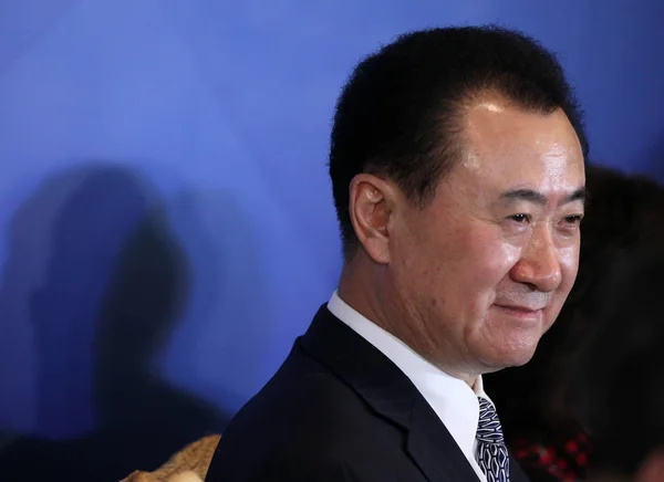 Wang Jianlin Presidente Del Grupo Wanda Asiste Una Ceremonia Beijing —  Fotos de Stock