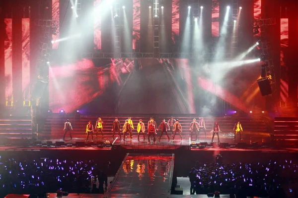 Members South Korean Band Super Junior Perform Concert Taipei Arena — Stock Photo, Image